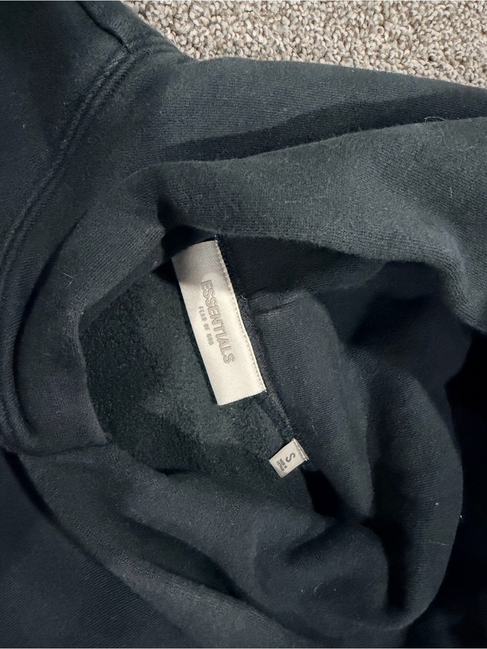 Essentials Black Oversized Pullover Hoodie - Picture 3 of 3